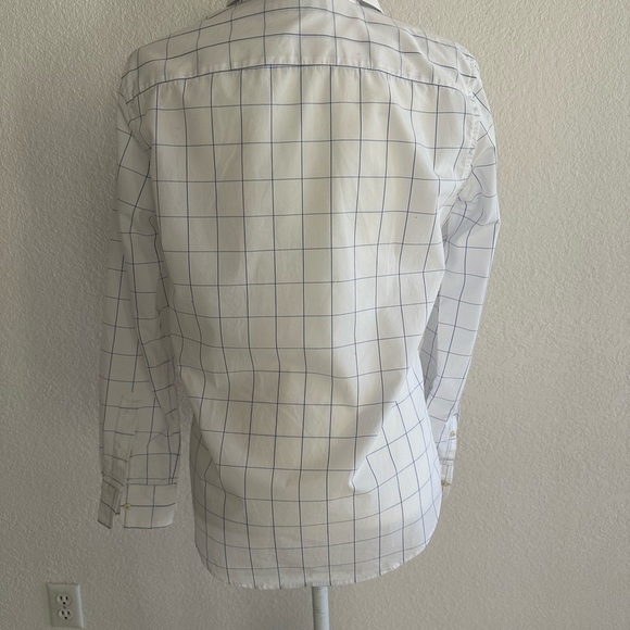 Ralph Lauren White and Blue Checkered Button Down Shirt - Picture 4 of 6